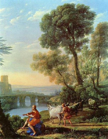 Claude Lorrain Landschaft mit Apollo und Merkur Germany oil painting art